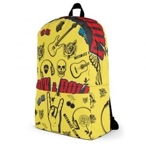 Backpack "ROCK N ROLL" high quality 10 all over print backpack white left 6131ea2e13481