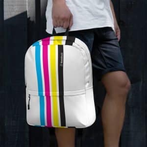 Backpack "CMYK" high quality 3 all over print backpack white left 6136214ae6d2d