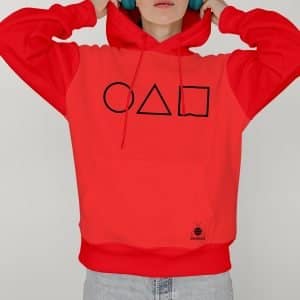 Women Hoodie squid games no2 high quality 7 RED 1