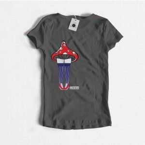 Women's t-shirt "mushroom 2" high quality 5 mushroom 01 dark grey 1