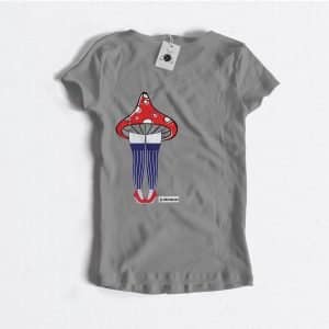 Women's t-shirt "mushroom 2" high quality 6 mushroom 01 grey 1