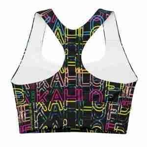 Women's sports bra "Frida" high quality 4 all over print longline sports bra white back 627cea74c3bd9