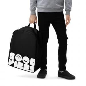 Backpack "Good vibes" high-quality 7 all over print minimalist backpack white zoomed in 62ea202d98da1