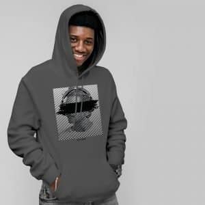 Men Hoodie "headphones" high quality 5 dark grey 1