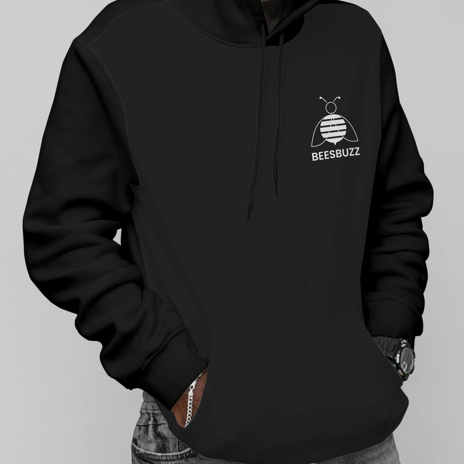 Men Hoodie bees logo high quality 2 Men Hoodie bees logo high quality - Image 2