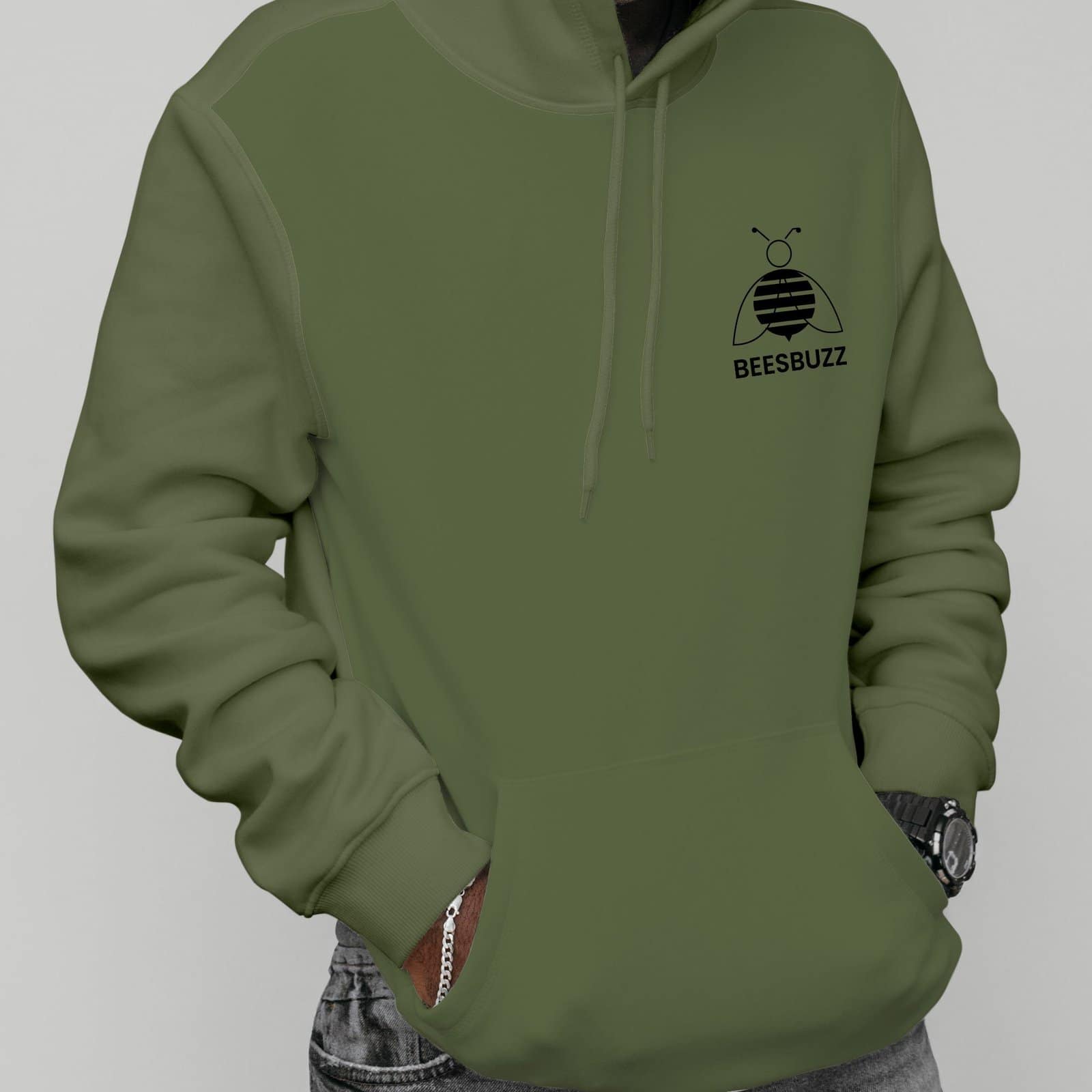 Men Hoodie bees logo high quality 4 Men Hoodie bees logo high quality - Image 4