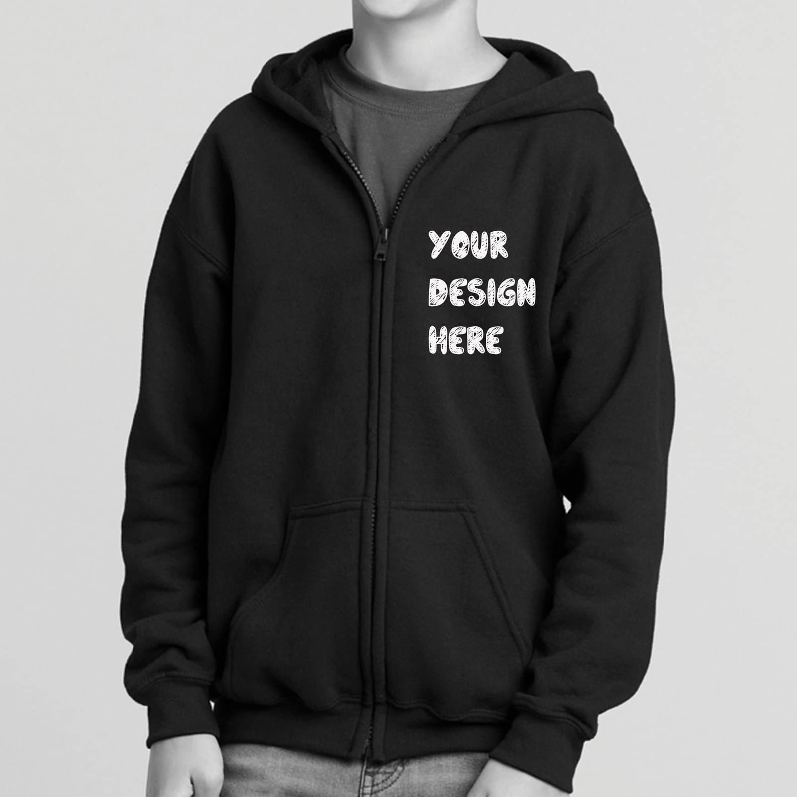 Custom Kids Hoodie with zipper Design - 1 high Quality Cotton 1 Custom Kids Hoodie with zipper Design - 1 high-Quality Cotton