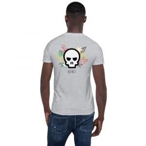 Men's T shirt "Skull & flowers" high quality 4 unisex basic softstyle t shirt sport grey back 60fad59036d1f