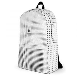 Backpack "Black Dots" high quality 6 all over print backpack white left 613618406be7c
