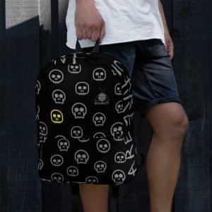 Skull backpack high quality 3 all over print backpack white left 6164226cb35c0