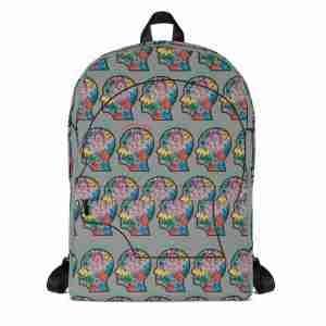 Backpack "colorful head" high quality 14 all over print backpack white front 623af2548b691