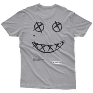 Men's t-shirt "smile face" high quality 7 grey 1 1