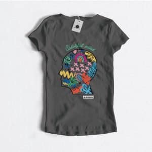 Women's t-shirt "colorful head" high quality 6 mind01dark grey 1