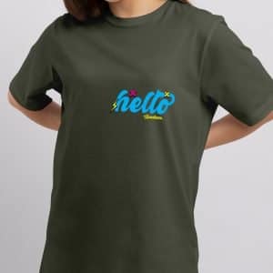 T-shirt "Hello" high quality 7 khaki 12