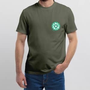 Men's t-shirt "Back off" high quality 7 khaki 15