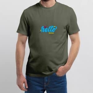 Men's t-shirt "Hello" high quality 7 khaki 9